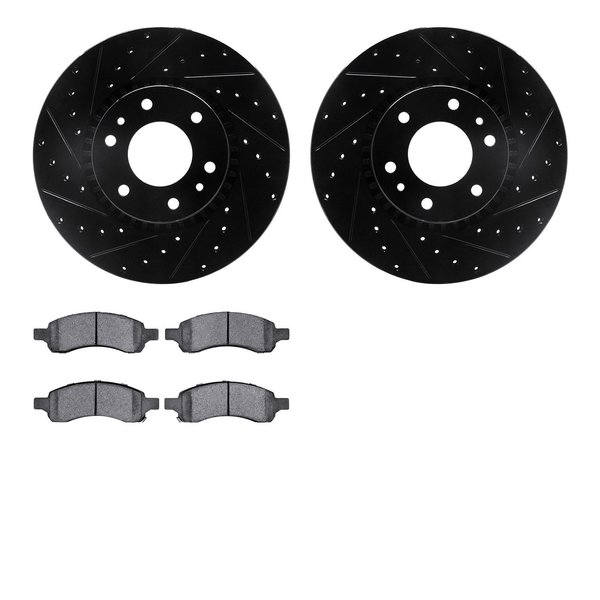 Dynamic Friction Co 8402-48030, Rotors-Drilled and Slotted-Black with Ultimate Duty Performance Brake Pads, Zinc Coated 8402-48030